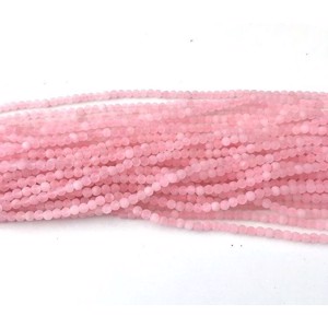 4 mm MAT Rosakvarts 1/1 streng
